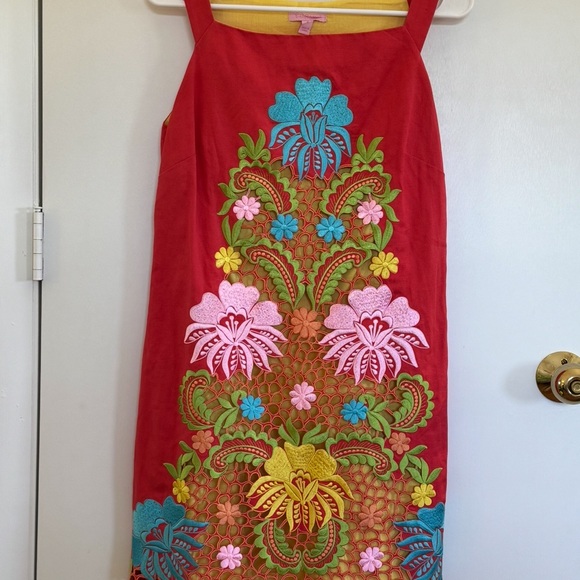 Lilly Pulitzer Dresses & Skirts - Floral Embroidered Orange Dress